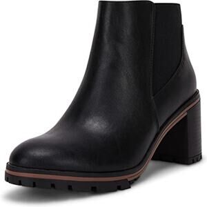 New Platform Lug Sole Ankle Boots Chunky Heel Round Chelsea‎ Winter Boots Size 8